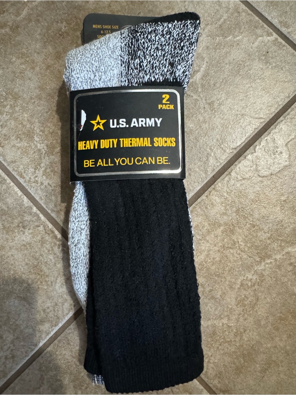 U.S. Army Two-Pack Casual Thermal Socks - Black and Gray